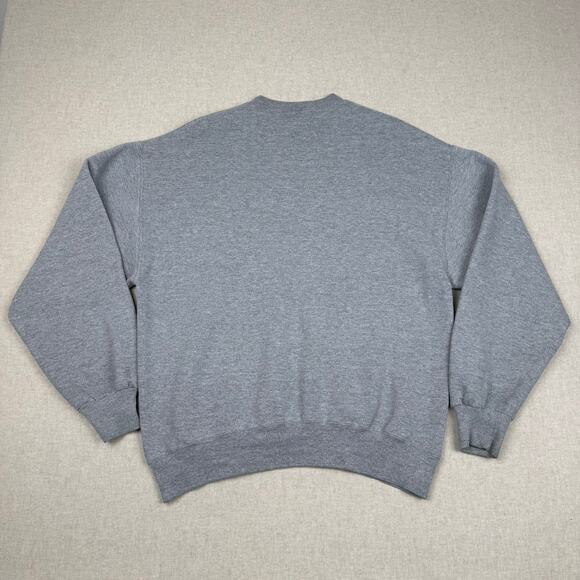 Vintage HIS Crewneck Heather Gray Sweatshirt Made in USA Fleece Russell Athletic - Picture 2 of 10